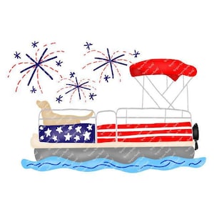 Aquarell 4. Juli PNG - Aquarell Steg Clipart für digitalen Download, Sublimation und Drucksachen