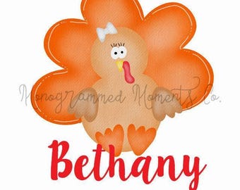 Watercolor Thanksgiving PNG Clipart - Turkey Girl - Digital Download - Printable Artwork Design - Sublimation Design