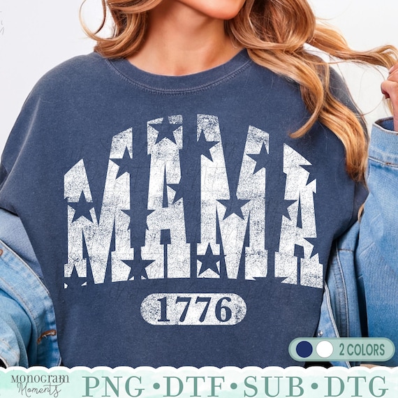 Vintage patriotic Mama PNG, Mama T-Shirt PNG, 4th of July Stars PNG, Independence Day png, mama patriotic one design