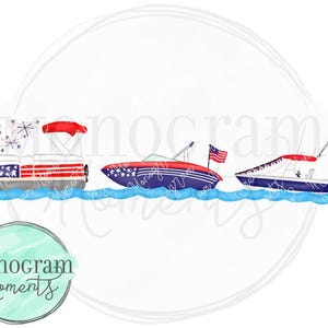 Aquarell 4. Juli PNG - Aquarell Boot Parade Clipart für digitalen Download, Sublimation und Drucksachen