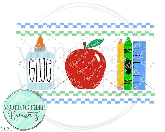 Boys school design- boys back to school design, boys pencil, glue and apple  png, boys school sublimation png