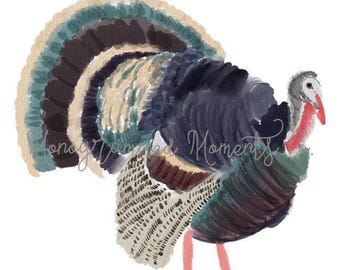 Watercolor Thanksgiving PNG - Real Turkey Clipart for Digital Download, Sublimation, and Printables