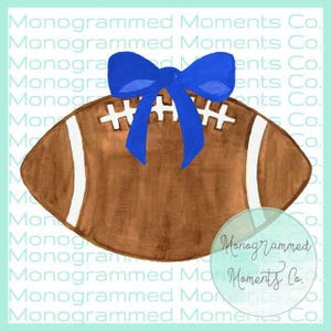 Girly Football and Bow Watercolor Clipart - Cheerleader - PNG - Digital Download - Girls Printable Artwork Design