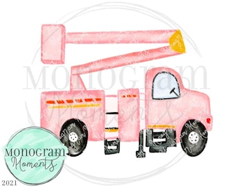 Pink Lineman LKW für Sublimation / Lineman LKW PNG / Eimerwagen / Power Lineman / Eimerwagen Digital Download / Leuchtet die Welt auf / Lineman PN