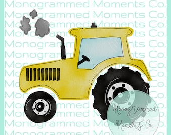 Watercolor Tractor PNG/ Tractor Sublimation Design/Boys Sublimation Tractor PNG