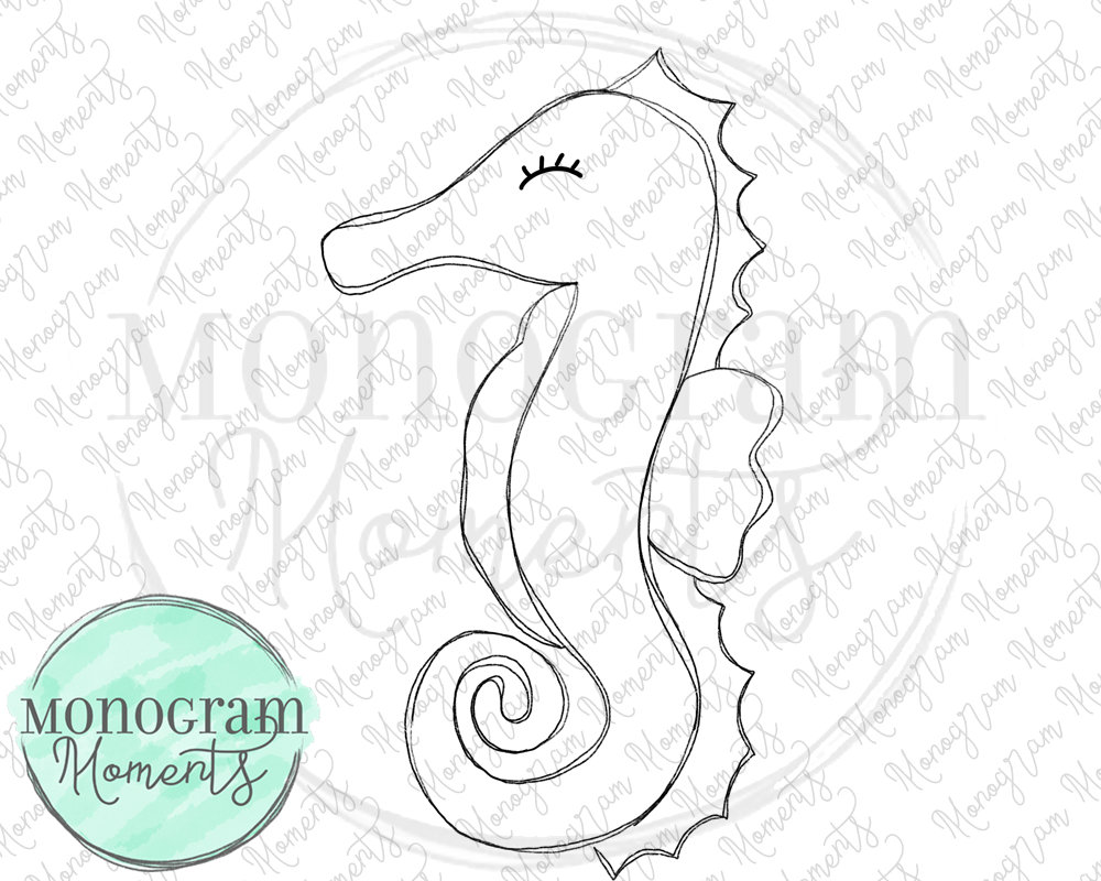 Printable Seahorse Stencil