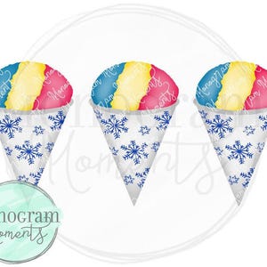 Watercolor Summer PNG -  Watercolor Snowcones Clipart for Digital Download, Sublimation, and Printables