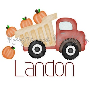 Watercolor Fall PNG - Vintage Truck and Pumpkins Clipart for Digital Download, Sublimation, and Printables
