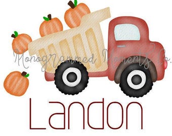 Watercolor Fall PNG - Vintage Truck and Pumpkins Clipart for Digital Download, Sublimation, and Printables