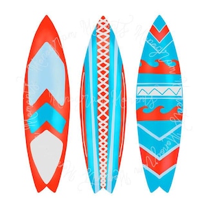 Watercolor Beach PNG -  Watercolor Surfboard Clipart for Digital Download, Sublimation, and Printables