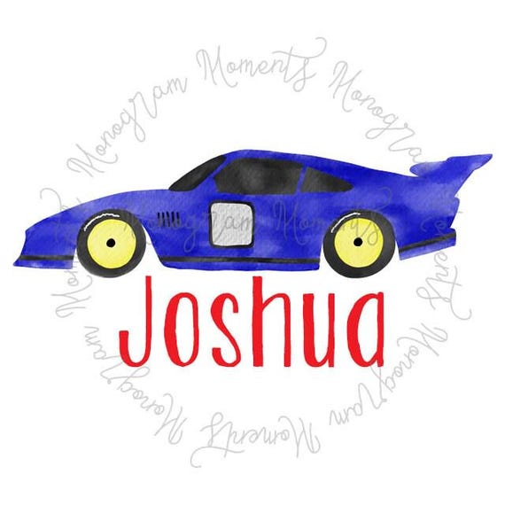 Watercolor Race car PNG - Blue Race Car Clipart for Digital Download, Sublimation, and Printables