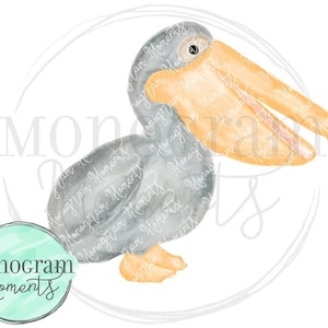 Acquerello Pellicano PNG - Clipart Pellicano estivo per download digitale, sublimazione e stampabili
