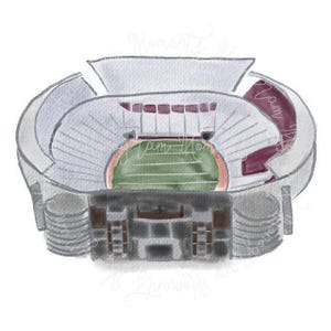Watercolor Football PNG -  Football Stadium Clipart for Digital Download, Sublimation, and Printables