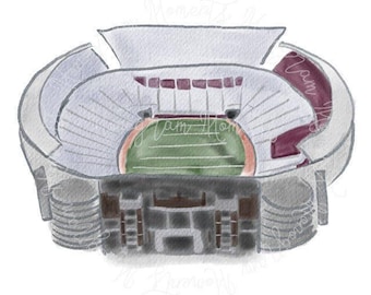 Watercolor Football PNG -  Football Stadium Clipart for Digital Download, Sublimation, and Printables