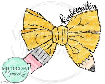 Diseño de lazo de coqueta escolar: diseño de regreso a la escuela para niñas, png de escuela para niñas, png de sublimación de lazo de coqueta de lápiz para niñas, png de jardín de infantes para niñas