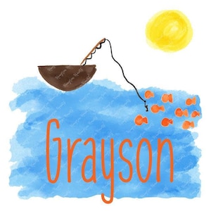 Watercolor Summer PNG -  Watercolor Fishing Clipart for Digital Download, Sublimation, and Printables