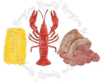 Aquarel langoesten koken PNG - aquarel langoesten koken clipart voor digitale download, sublimatie en printables