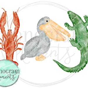 Aquarell Tiere PNG - Südliche Tiere des Jungen Trio Clipart für digitalen Download, Sublimation und Drucksachen