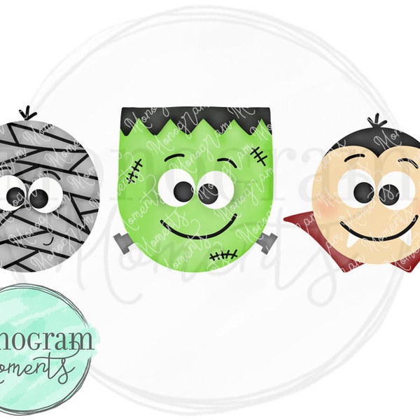 Watercolor Halloween PNG -  Boy's Halloween Costume Trio Clipart for Digital Download, Sublimation, and Printables