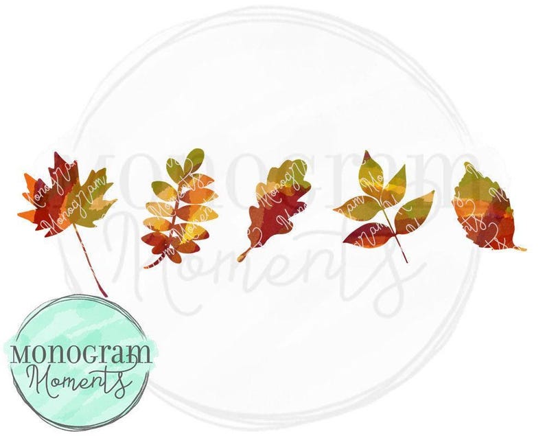 Watercolor Fall Leaves PNG - Fall Clipart for Digital Download, Sublimation, and Printables image 1