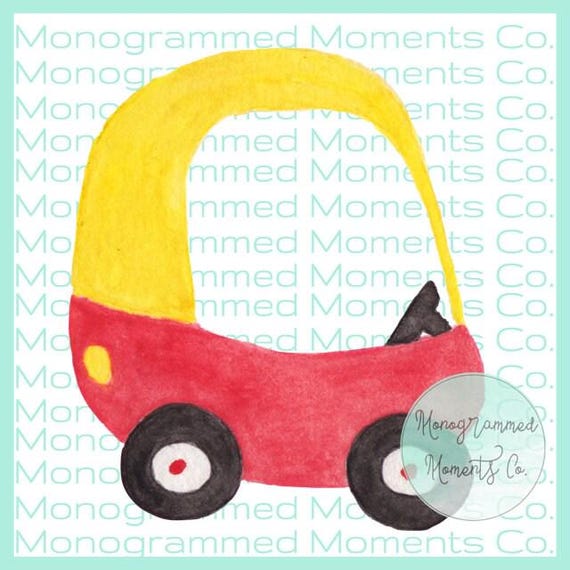 Cozy Coupe Watercolor Clipart - Little Tikes Coupe - PNG - Digital