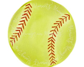 Watercolor Baseball PNG - Softball Clipart for Digital Download, Sublimation, and Printables