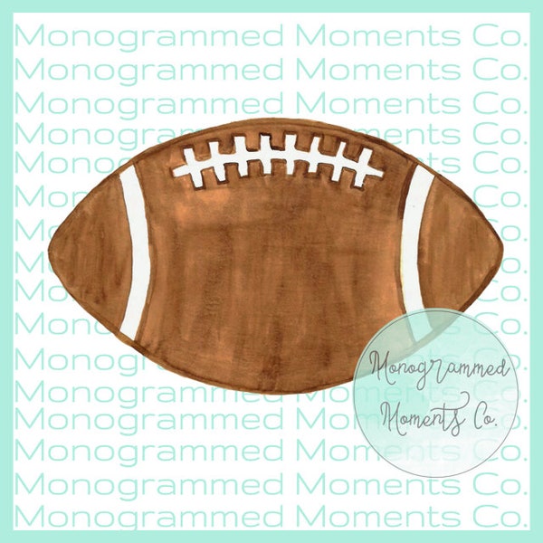 Football Watercolor Clipart - PNG - Digital Download - Toddler Boys Printable Artwork Design