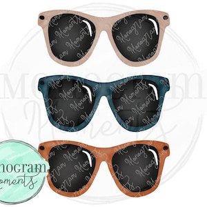 Watercolor Summer PNG -  Watercolor Beach Sunglasses Clipart for Digital Download, Sublimation, and Printables