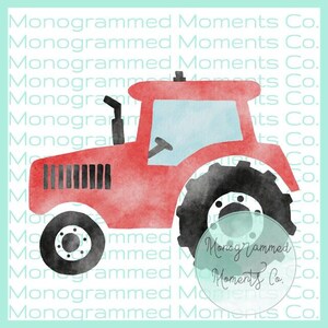 Watercolor Tractor PNG/ Tractor Sublimation Design/Boys Sublimation Tractor PNG