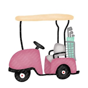 Golfe em aquarela PNG - Clipart de carrinho de golfe em aquarela para download digital, sublimação e imprimíveis