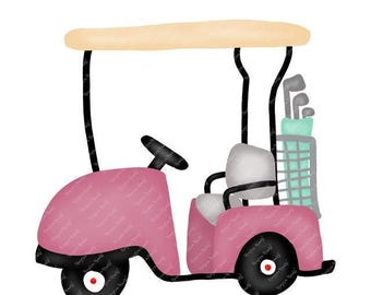 Watercolor Golf PNG - Watercolor Golf Cart Clipart for Digital Download, Sublimation, and Printables