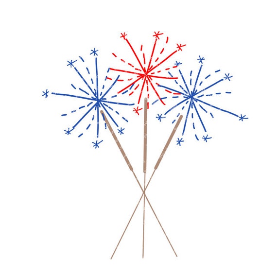 Aquarell 4 Juli Png Aquarell Sparkler Feuerwerk Clipart Fur Etsy