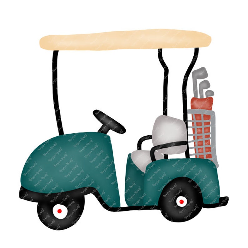 Watercolor Golf PNG Watercolor Golf Cart Clipart for Digital | Etsy