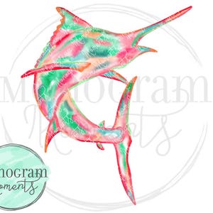 Blauer Marlin Design - Mädchen Krawatte die Marlin Design, Mädchen bunte Marlin Mädchen Fisch Sublimation png