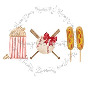 Watercolor Baseball PNG - Girls Baseball Three in a Row Clipart for Digital Download, Sublimation, and Printables