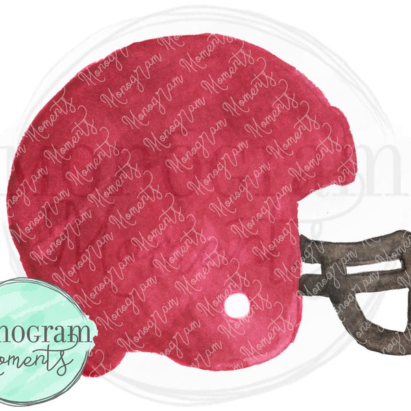 Granat Football Helm Aquarell Clipart - PNG - digitaler Download - Kleinkind Jungen druckbares Kunstwerk Design