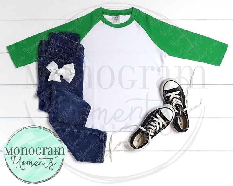 Download Girl's Green Raglan Mock Up ARB Blanks Mock Up St. | Etsy