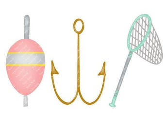 Acuarela de verano PNG - Clipart de pesca de acuarela para descarga digital, sublimación e imprimibles