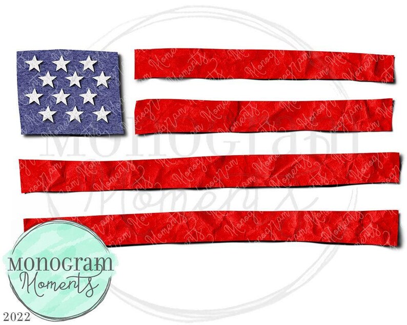 Patriotische amerikanische Flagge PNG - 4. Juli, USA Sublimationsentwürfe, Papierflagge PNG Bild 1