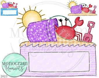 Girls beach design- girls crab design, girls beach toys,  girls crab sublimation png