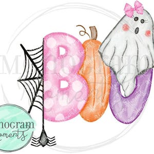 Watercolor Halloween BOO PNG design for sublimation