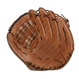 Watercolor Baseball PNG - Baseball Glove Clipart for Digital Download, Sublimation, and Printables