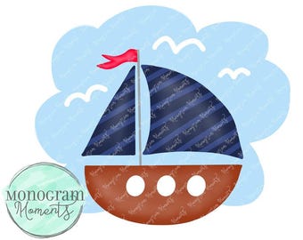 Aquarel zeilboot PNG - aquarel zomerboot clipart voor digitale download, sublimatie en printables