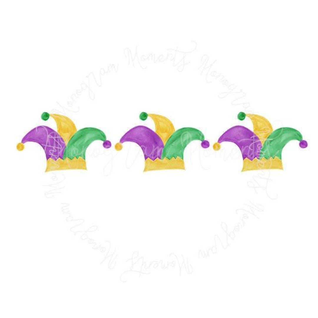 Watercolor Mardi Gras PNG - Mardi Gras Jester Hat Clipart for Digital ...