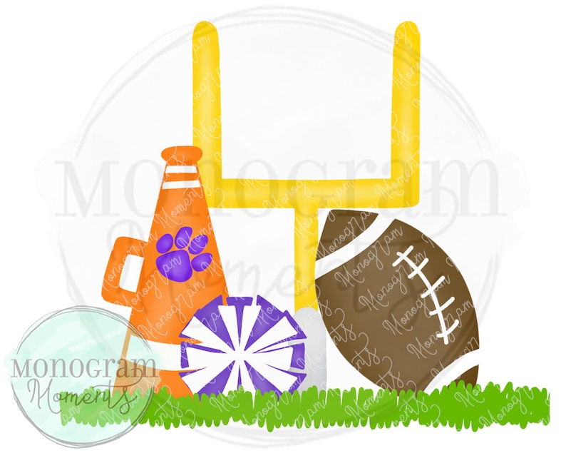 Watercolor Football Png Watercolor Clemson Football Clipart For Digital Download Sublimation And Printables
