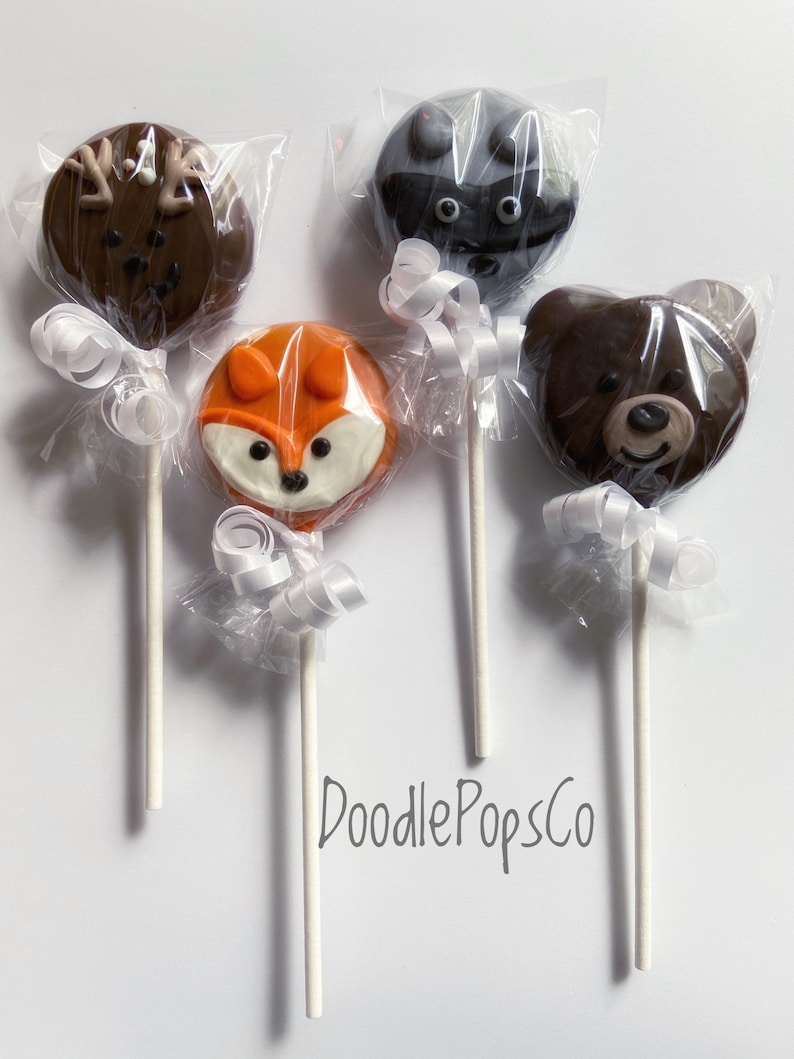 Woodland animals Oreo cookie pops / Forest animals party favor image 2