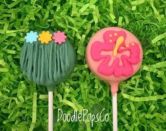 Luau Oreo Cookie Pops - Birthday Party Favors (12 Count)
