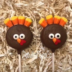 Turkey Oreo Cookie Pop / Chocolate Covered Oreo / Thanksgiving Cookie ...