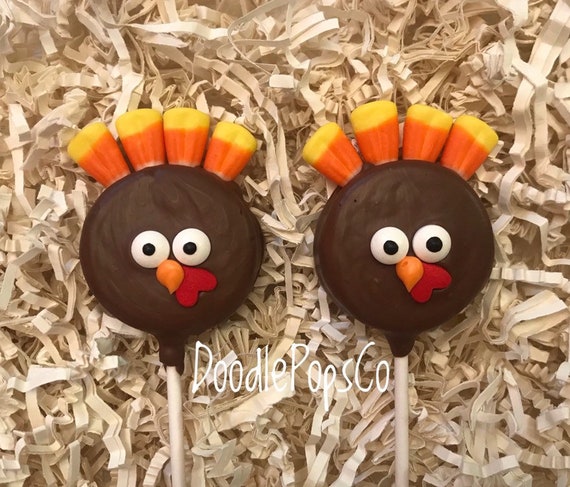 Turkey Oreo cookie pop / chocolate covered Oreo / Thanksgiving | Etsy