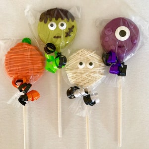 Halloween Oreo cookie pops / chocolate covered Oreo / party favor / one dozen 12 image 2